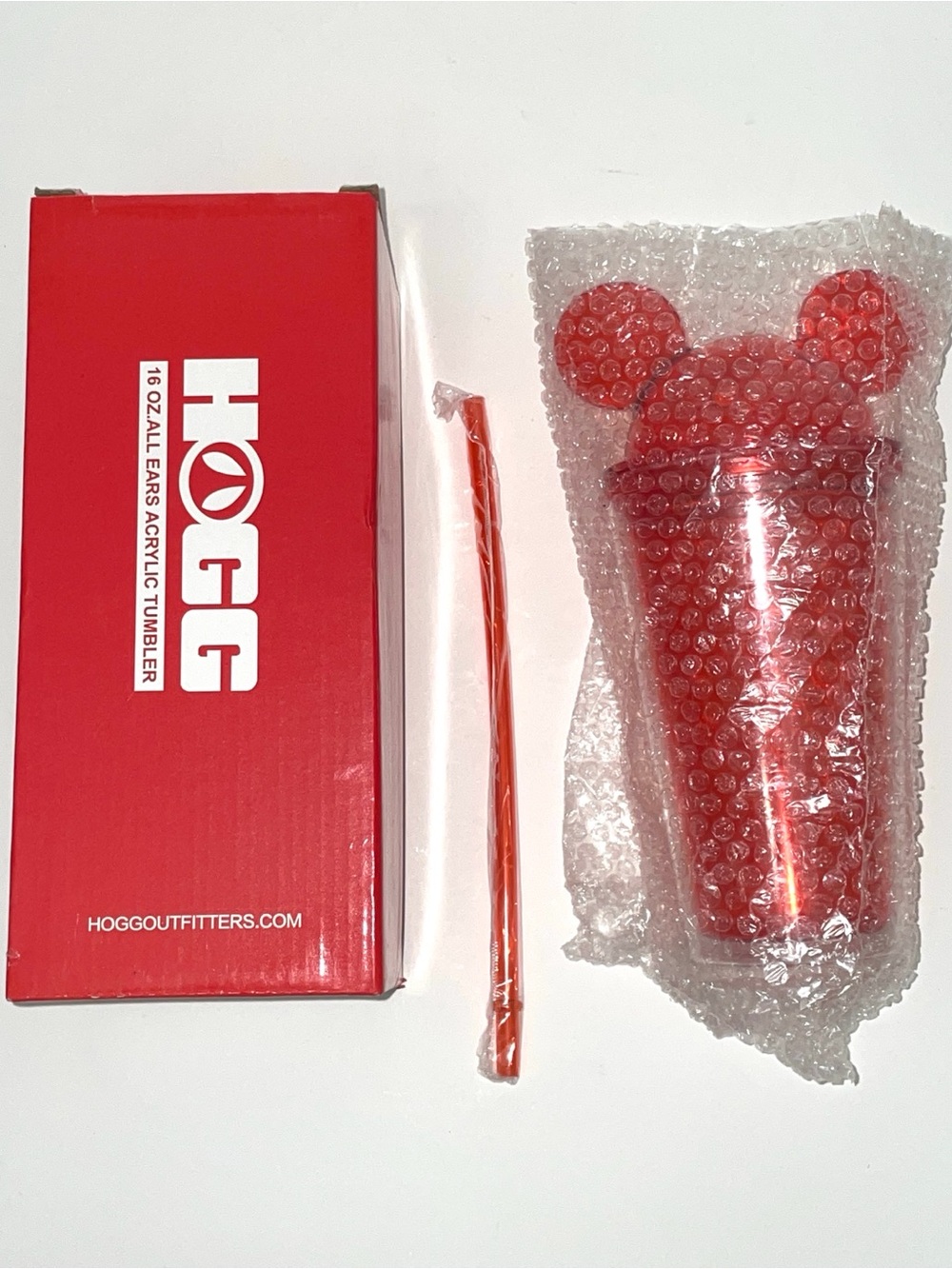 HOGG Red Acrylic Mouse-Ears Tumbler 16oz